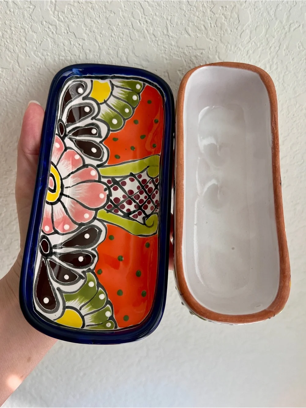 Mexican Talavera Ceramic Butter Artisan Handcrafted Pottery